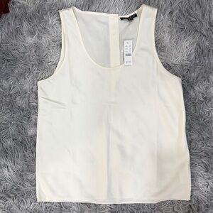 J.Crew Satin Cream Scoop Neck Tank Top